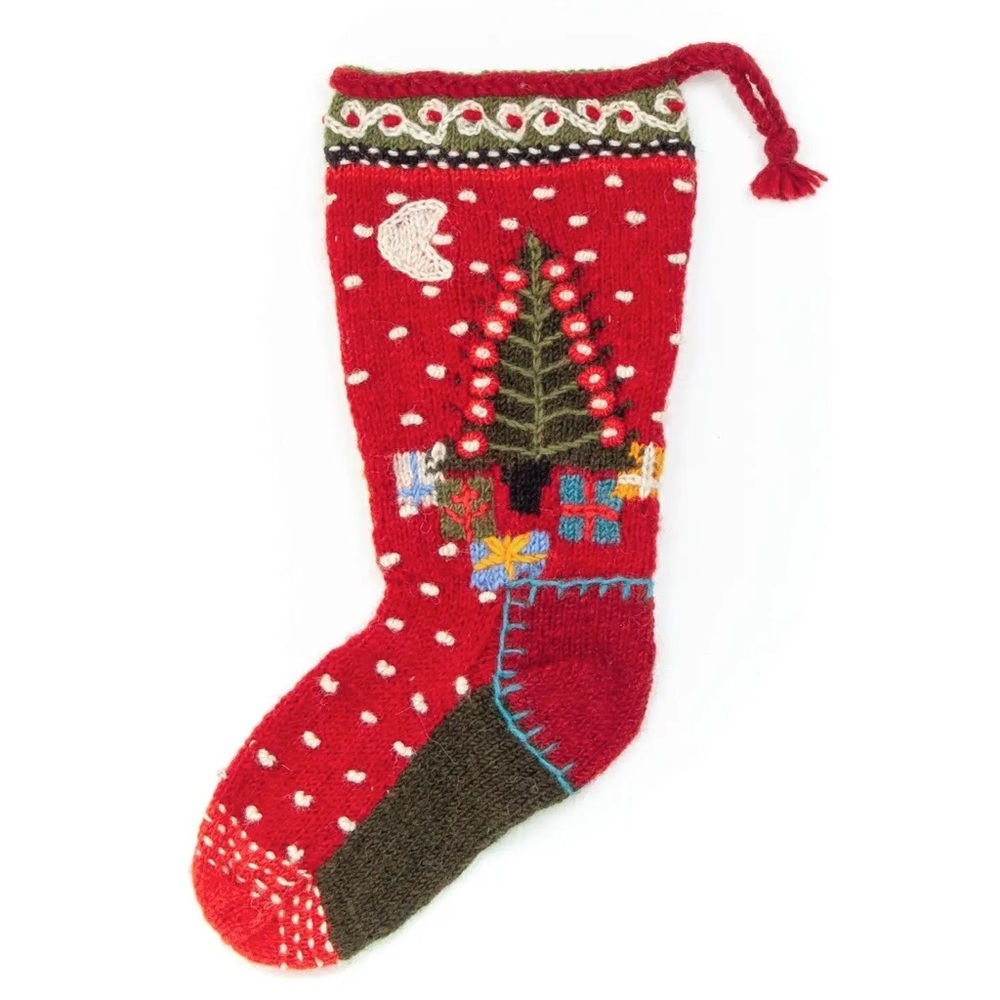 ✨BNWT - Lost Horizons Knitwear Handmade Knit Wool Christmas Stocking✨